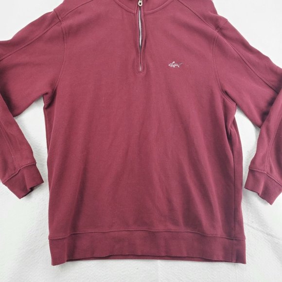 Greg Norman Sweater Men's Long Sleeve 1/4 Zip Pullover Shark Red Medium - Picture 3 of 12